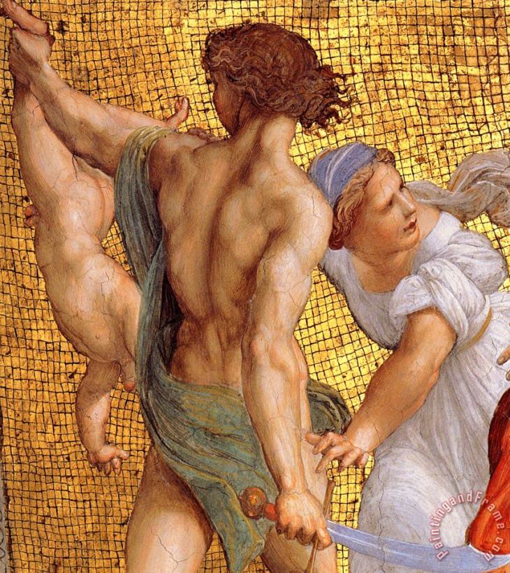 Raphael The Stanza Della Segnatura Ceiling The Judgment of Solomon [detail 1] Art Painting